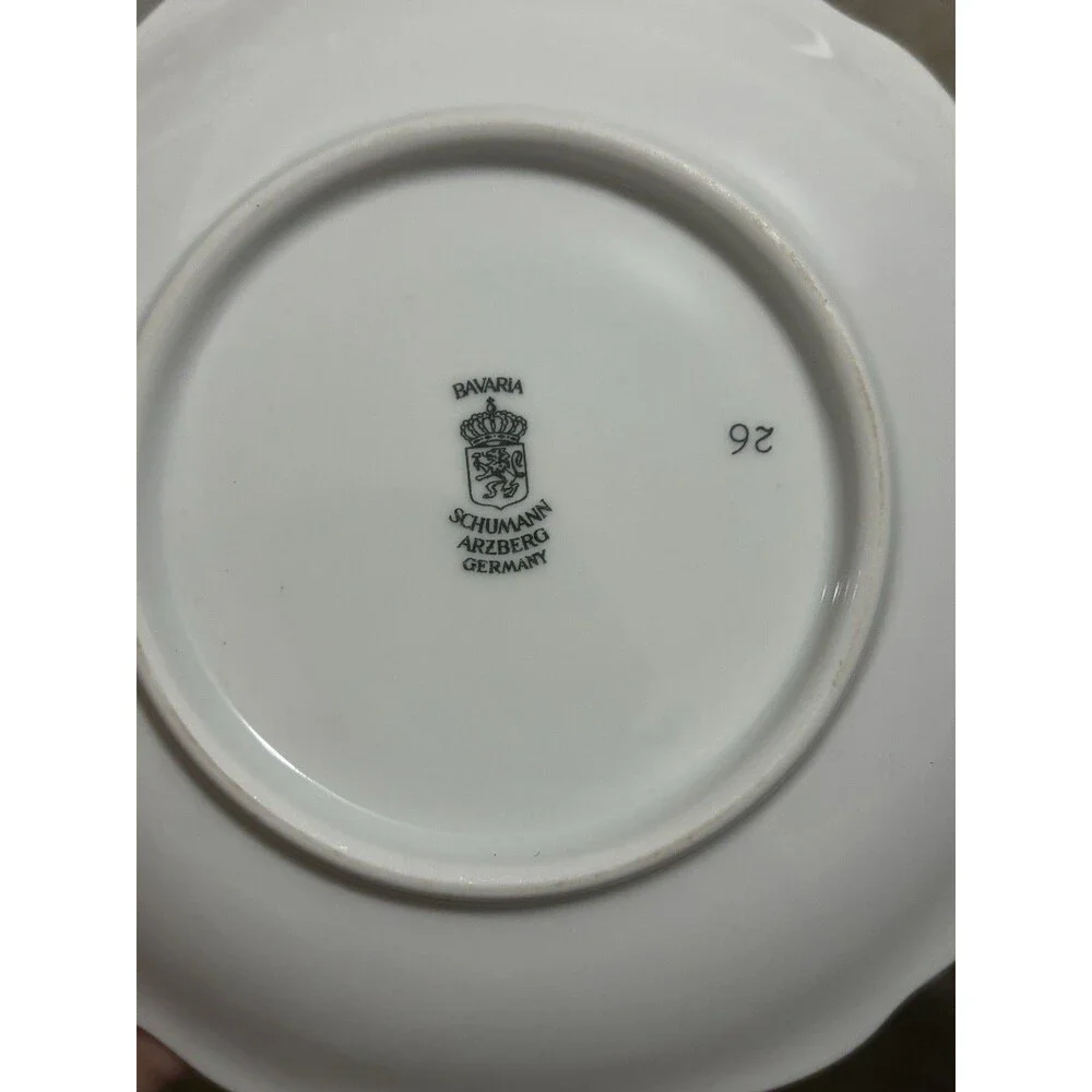 Schumann Bavaria Antique Rose Trio Tea Cup Saucer 6” Butter Plate Germany